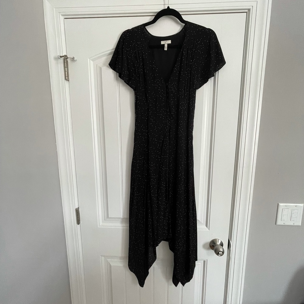Joie size 0 black dress with tiny hearts